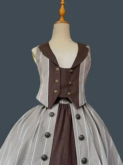 Académique Lolita Gilet Café Infanta Polyester Top Lolita Gothique