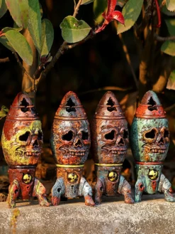 Accessoire de bombe crâne d'Halloween en résine Steampunk ogive nucléaire