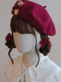 Accessoire de chapeau Sweet Lolita en polyester à carreaux gris Accessoires Lolita