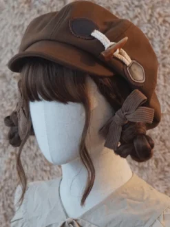 Accessoire de chapeau Sweet Lolita en polyester marron café Accessoires Lolita
