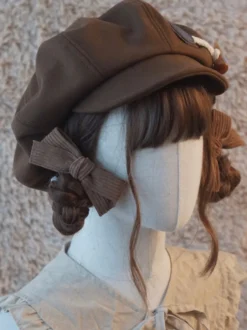 Accessoire de chapeau Sweet Lolita en polyester marron café Accessoires Lolita