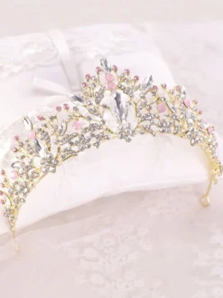 Accessoires de cheveux de mariée en métal diadème de casque de mariage