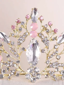 Accessoires de cheveux de mariée en métal diadème de casque de mariage