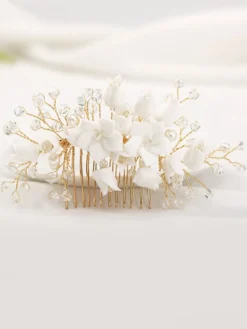 Accessoires de cheveux de mariée en métal peigne de casque de mariage à la main