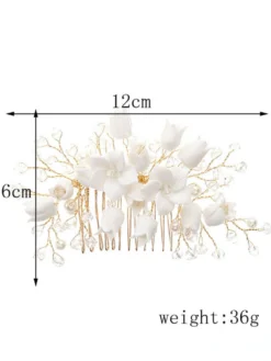 Accessoires de cheveux de mariée en métal peigne de casque de mariage à la main