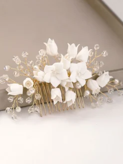 Accessoires de cheveux de mariée en métal peigne de casque de mariage à la main