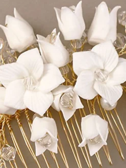 Accessoires de cheveux de mariée en métal peigne de casque de mariage à la main
