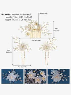 Accessoires de cheveux en métal de peigne de mariage