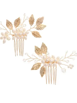 Accessoires de cheveux en métal de peigne de mariage de coiffes faites main pour la mariée