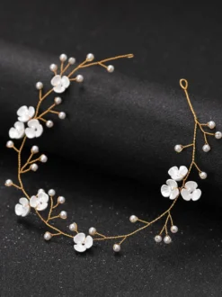 Accessoires de cheveux en métal de mariage de casque pour la mariée