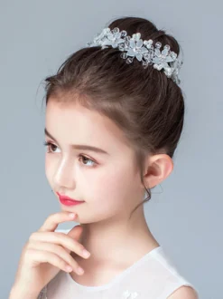Accessoires de cheveux Fleur Fille Argent Perles Accessoire Résine Accessoires Cheveux