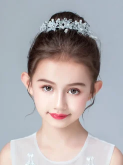Accessoires de cheveux Fleur Fille Argent Perles Accessoire Résine Accessoires Cheveux