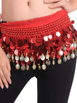 Accessoires de costumes de danse du ventre danse Hip foulard bleu glands hiérarchisé taille chaînes féminines du ventre Déguisements Halloween