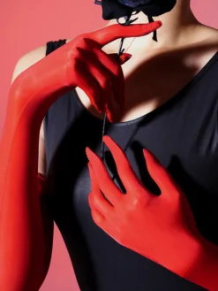 Accessoires de lingerie Costumes sexy Soirée Lavande Lycra Spandex Gants Fibre acrylique Gants de couleur unie