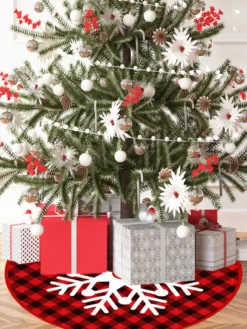 Accessoires de sapin de Noël Fibre de polyester Motif à carreaux noirs Accessoires de Noël