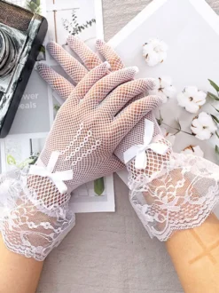 Accessoires Gothique Lolita Dentelle Noire Accessoire Dentelle Fibre Polyester Divers