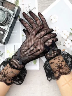 Accessoires Gothique Lolita Dentelle Noire Accessoire Dentelle Fibre Polyester Divers