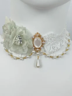 Accessoires Gothiques Lolita Chaînes Rose Clair Perles Ras De Cou Divers