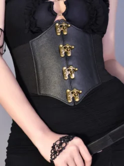 Accessoires gothiques Lolita Œillets noirs Détails métalliques Divers