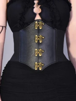 Accessoires gothiques Lolita Œillets noirs Détails métalliques Divers