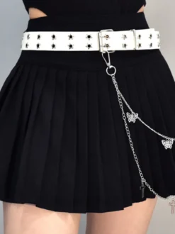 Accessoires gothiques Lolita Chaînes blanches Étoiles Imprimé motif papillon Ceinture Divers