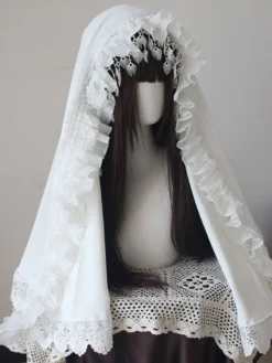 Accessoires gothiques Lolita Volants blancs Dentelle Coiffes Divers