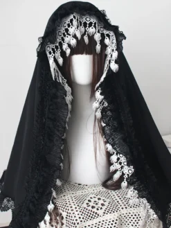 Accessoires gothiques Lolita Volants blancs Dentelle Coiffes Divers