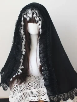 Accessoires gothiques Lolita Volants blancs Dentelle Coiffes Divers