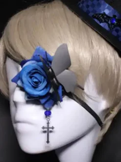 Accessoires Gothiques Lolita Fleurs Bleues Papillon Accessoire Divers