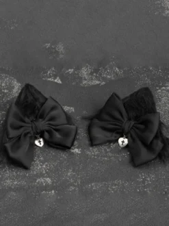 Accessoires Gothiques Lolita Accessoire Noir Nœud Divers