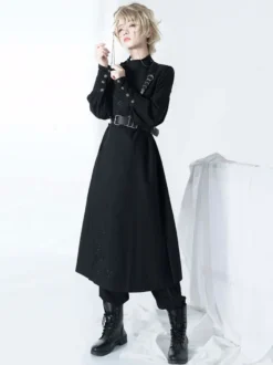 Accessoires Steampunk Lolita Détails en métal noir Ceinture en cuir PU Divers