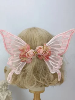 Accessoires Sweet Lolita Couvre-chef Rose Noire Fibre de Polyester Divers