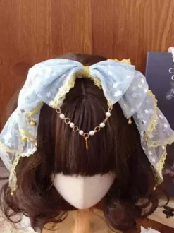 Accessoires Sweet Lolita Nœuds noirs Dentelle Coiffes Divers