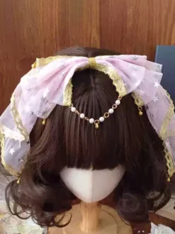 Accessoires Sweet Lolita Nœuds noirs Dentelle Coiffes Divers