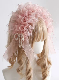 Accessoires Sweet Lolita Perles Noires Noeuds Volants Couvre-chef Divers