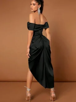 Avec robe de cocktail mode courte col bateau court