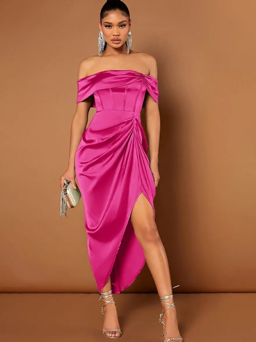 Avec robe de cocktail mode courte col bateau court