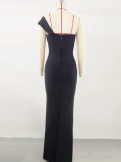 Avec robe de cocktail robe de bal moderne longueur au sol col en V fleurs polyester