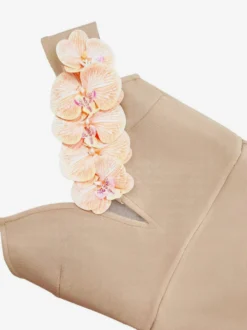 Avec robe de cocktail robe de bal moderne longueur au sol col en V fleurs polyester