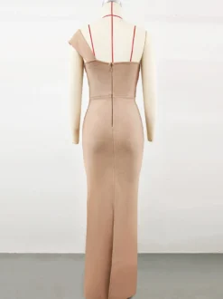 Avec robe de cocktail robe de bal moderne longueur au sol col en V fleurs polyester