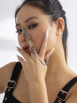 Bague gothique pour femme pointe d'ongle griffe phalange 2026