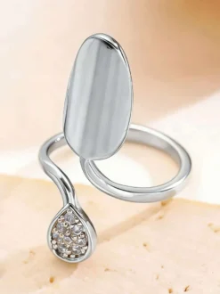 Bagues d'ongles en strass poli et lisse double couche ouverte et ajustable protège-ongles pour doigt