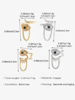 Bagues d'ongles strass œil maléfique ajustables pour doigt ouvert protège-ongles décoratifs