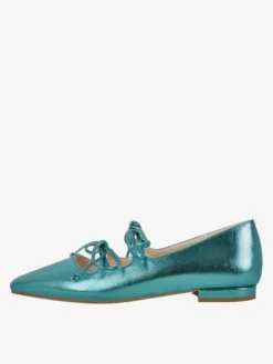 Ballerines en cuir PU à bout carré et boucle pour femmes