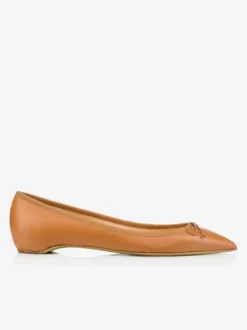 Ballerines en cuir PU à bout pointu avec nœuds femmes