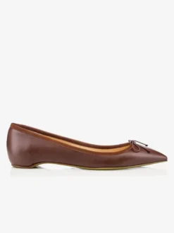 Ballerines en cuir PU à bout pointu avec nœuds femmes