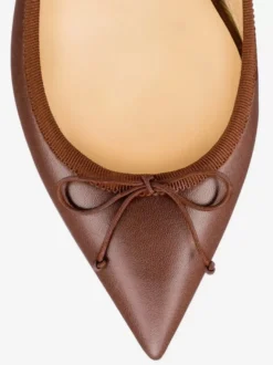 Ballerines en cuir PU à bout pointu avec nœuds femmes