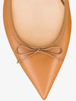 Ballerines en cuir PU à bout pointu avec nœuds femmes