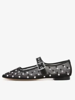 Ballerines en polyester à bout rond et boucle pour femmes