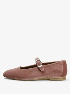 Ballerines en velours à bout rond Mary Jane Ballerines pour femmes